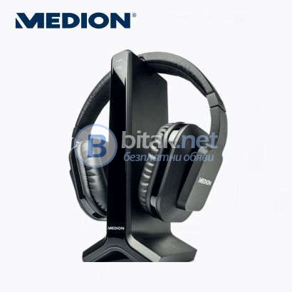 Wireless стерео слушалки 2.4 ghz обхват 30 м. medion +гаранция