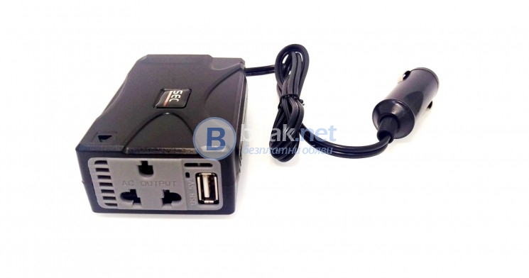 Компактен и удобен mini-inverter 150w dc 12v за автозапалката на автомобил