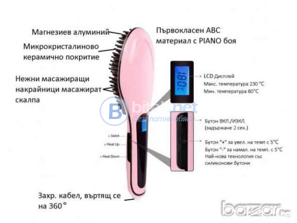 Бърз стайлинг, изсушаване и моментално изправяне на косата hqt-906 fas