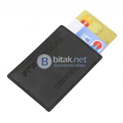 Калъф от естествена кожа, RFID защита за безконтактни кредитни карти