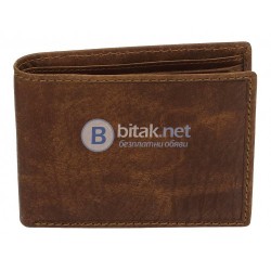 Портфейл от естествена кожа, RFID защита за безконтактни кредитни карти