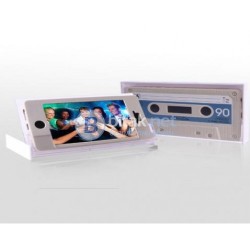 Ретро калъф за iPhone 5/5S "Аудио касета", бял