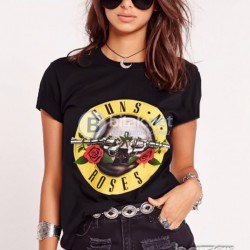 NEW! Дамски тениски с GUNS 'N' ROSES ROCK принт! Поръчай модел С Твоя Снимка или идея!