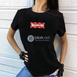 ПРОМО ЦЕНА! Дамски тениски с SUPREME YSL принт - 2 МОДЕЛА реплика. Поръчай с ТВОЯ идея за модела