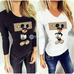 NEW 2018! Дамски блузи с GUCCI ГУЧИ MICKEY реплика принт. Или с ТВОЯ идея!