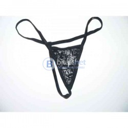 'М размер, G string, еластични бикини стринг, черна дантела,