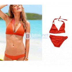 М размер, Дамски немски бански половинки в оранжево, марка Hunkemoller, оранжев бански чашка С